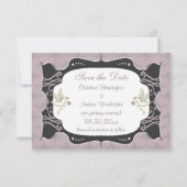 Save The Date Elegant Doves, Mariée & Chambre Enregistrer la dat (Dos)