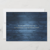 Save The Date Elégant Dusty Blue Gold Foil Wood Mariage Photo (Dos)