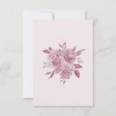 Save The Date Elégant Dusty Rose aquarelle Mariage floral (Dos)