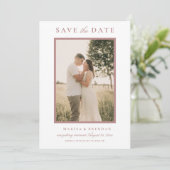 Save The Date Elegant Dusty Rose Photo Mariage (Debout devant)