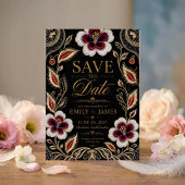 Save The Date Elegant Embroidered Floral