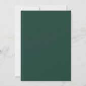Save The Date Élégant Emerald Green et Mariage de script blanc (Dos)