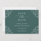 Save The Date Élégant Emerald Green Wedding Enregistrer La Date (Devant)