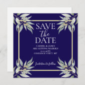 Save The Date Élégant Enregistrer La Date Boho Eucalyptus Leave (Devant / Derrière)