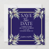 Save The Date Élégant Enregistrer La Date Boho Eucalyptus Leave (Devant)