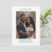 Save The Date Élégant Enregistrer la date Mariage photo Faire-pa (Debout devant)