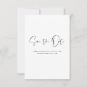 Save The Date Élégant Enregistrer la Date Photo Script moderne (Dos)