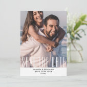 Save The Date Élégant Enregistrer La Date QR Code Photo Mariage (Debout devant)