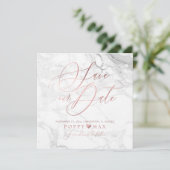 Save The Date Élégant Enregistrer la date Rose Gold Calligraphie (Debout devant)