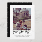 Save The Date Élégant Enregistrer la date | Typographie et photo (Devant / Derrière)