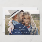 Save The Date Élégant Enregistrer le script de date photo manusc (Devant)