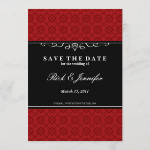 Save The Date Élégant Enregistrer l'invitation de date (rouge)