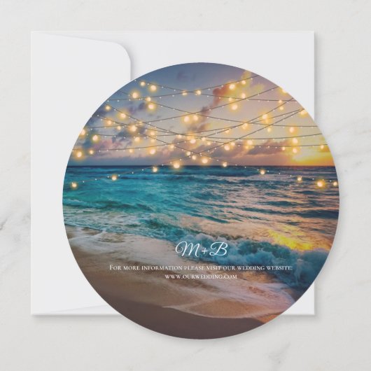 Save The Date Élégant été Sunset Beach String Mariage (Dos)