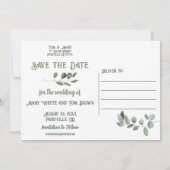Save The Date Elégant Eucalyptus Boho Mariage de verdure (Dos)