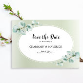 Save The Date Elégant Eucalyptus feuille Mariage de verdure