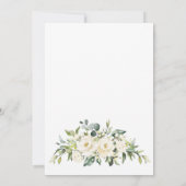 Save The Date Elégant Eucalyptus Ivory White Roses Mariage (Dos)