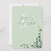 Save The Date Elégant Eucalyptus Vert Mariage blanc plat (Dos)