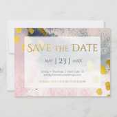 Save The Date Elégant Faux Gold et Blush Custom No Photo (Devant)