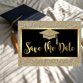 Save The Date Élégant Faux Gold Parties scintillant Graduation E