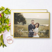 Save The Date Élégant Faux Gold Script Enregistrer la date avec