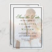 Save The Date Elegant Faux Vellum Overlay Photo Wedding Save The (Devant / Derrière)