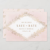 Save The Date Élégant feuillage botanique d'or roux enregistrer  (Devant / Derrière)