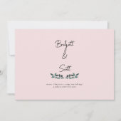 Save The Date Élégant feuillage rose Floral Monogramme (Dos)