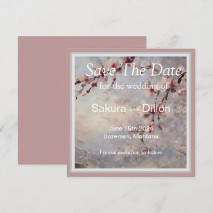 Save The Date Élégant Fleur de Cerisier à l'Aquarelle
