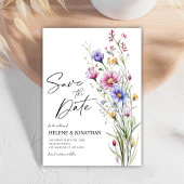 Save The Date Elégant Fleur sauvage aquarelle Mariage floral