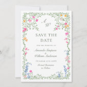 Save The Date Elégant Fleur sauvage d'aquarelle Meadow (Devant)