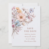 Save The Date Elégant Fleur sauvage d'aquarelle Meadow (Devant)