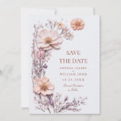 Save The Date Elégant Fleur sauvage d'aquarelle Meadow (Devant)