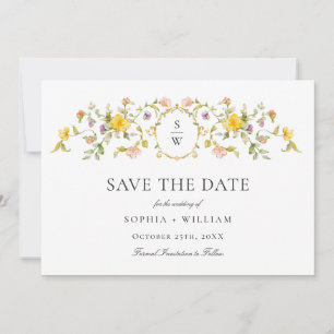 Save The Date Elégant Fleur sauvage d'aquarelle Meadow