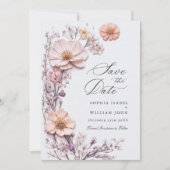 Save The Date Elégant Fleur sauvage d'aquarelle Meadow (Devant)
