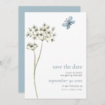 Élégant Fleur sauvage de papillon QR Code Mariage 