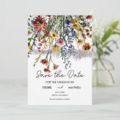 Save The Date Élégant Fleur sauvage de prairie (Debout devant)
