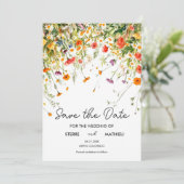 Save The Date Élégant Fleur sauvage de printemps (Debout devant)