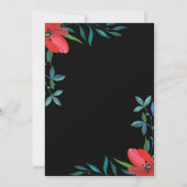 Save The Date Elégant Fleur sauvage de verdure noir Mariage Flor (Dos)