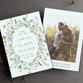 Save The Date Elégant Fleur sauvage Frame Mariage Photo Mint