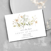 Save The Date Élégant Fleur sauvage Mariage extérieur