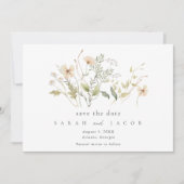 Save The Date Élégant Fleur sauvage Mariage extérieur (Devant)