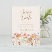 Save The Date Élégant Fleur sauvage Mariage Pré Enregistrer La D (Debout devant)