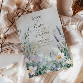 Save The Date Élégant Fleur sauvage Meadow Blush Pink Mariage