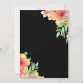 Save The Date Élégant Fleur sauvage romantique Black Floral Mari (Dos)