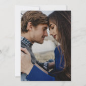 Save The Date Elégant Floral Dusty Blue Mariage Turquoise (Dos)