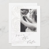 Save The Date Elégant floral enregistrer la date. (Devant / Derrière)