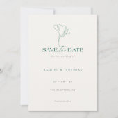 Save The Date Elegant Floral Monogram Emerald Wedding  (Devant)