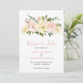 Save The Date Élégant Floral Or Blush Mariage rose espagnol (Debout devant)