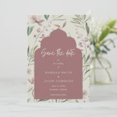 Save The Date Elégant floral photo Printemps mariage Enregistrer (Debout devant)