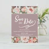 Save The Date Élégant floral romantique (Debout devant)
